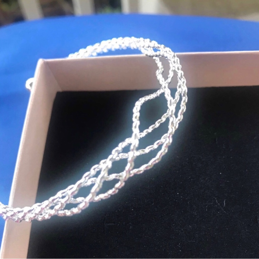 Silver Twisted Multi-Strand Open Cuff Bracelet - Sterling Silver - Picture 3 of 3